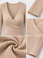 Full Size Ribbed Long Sleeve Slim Fit T-Shirt Plus Size