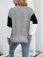 Color Block Knit Long Sleeve Sweater