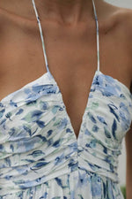 Floral Halter Neck Tiered Maxi Dress - Ladyez