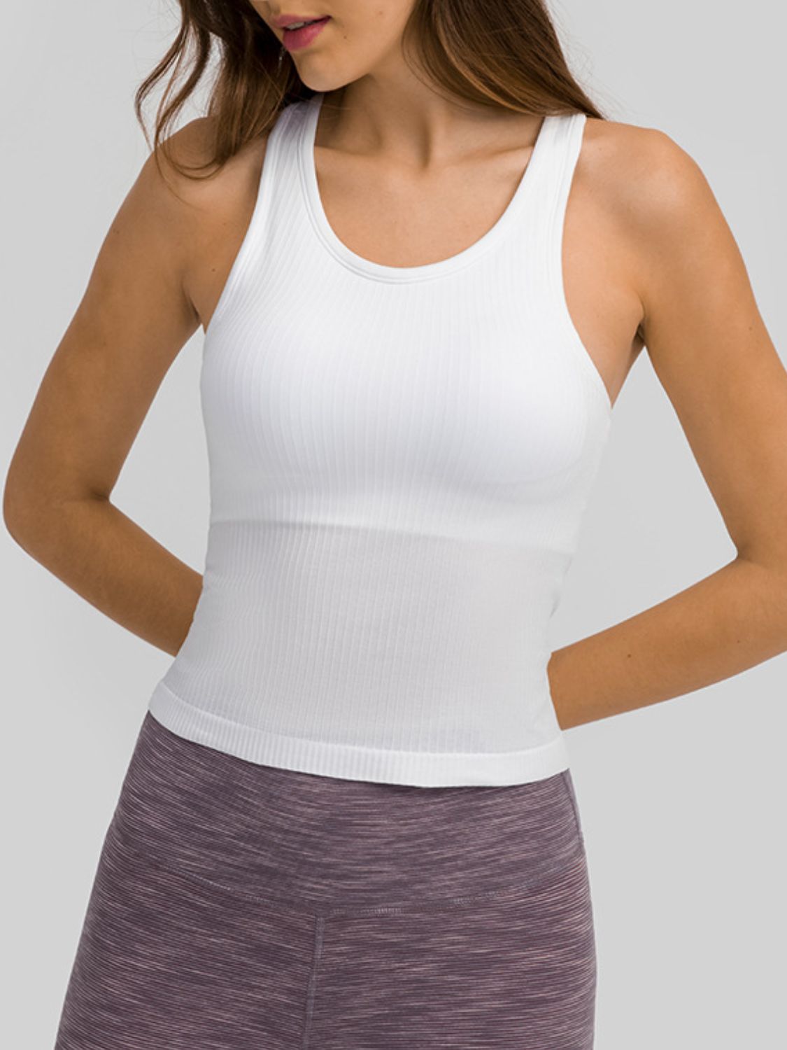 Millennia Round Neck Racerback Active Tank - Ladyez