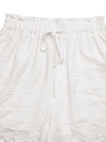 Lace Trim Drawstring Waist Shorts