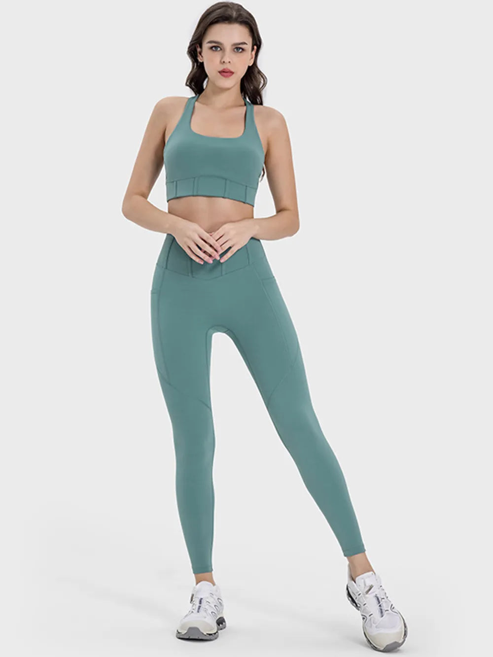 Millennia Square Neck Wide Strap Active Tank - Ladyez