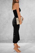 Slit Tube Midi Dress - Ladyez