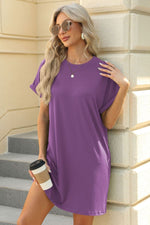 Florira Short Sleeve Mini Dress with Pockets - Ladyez