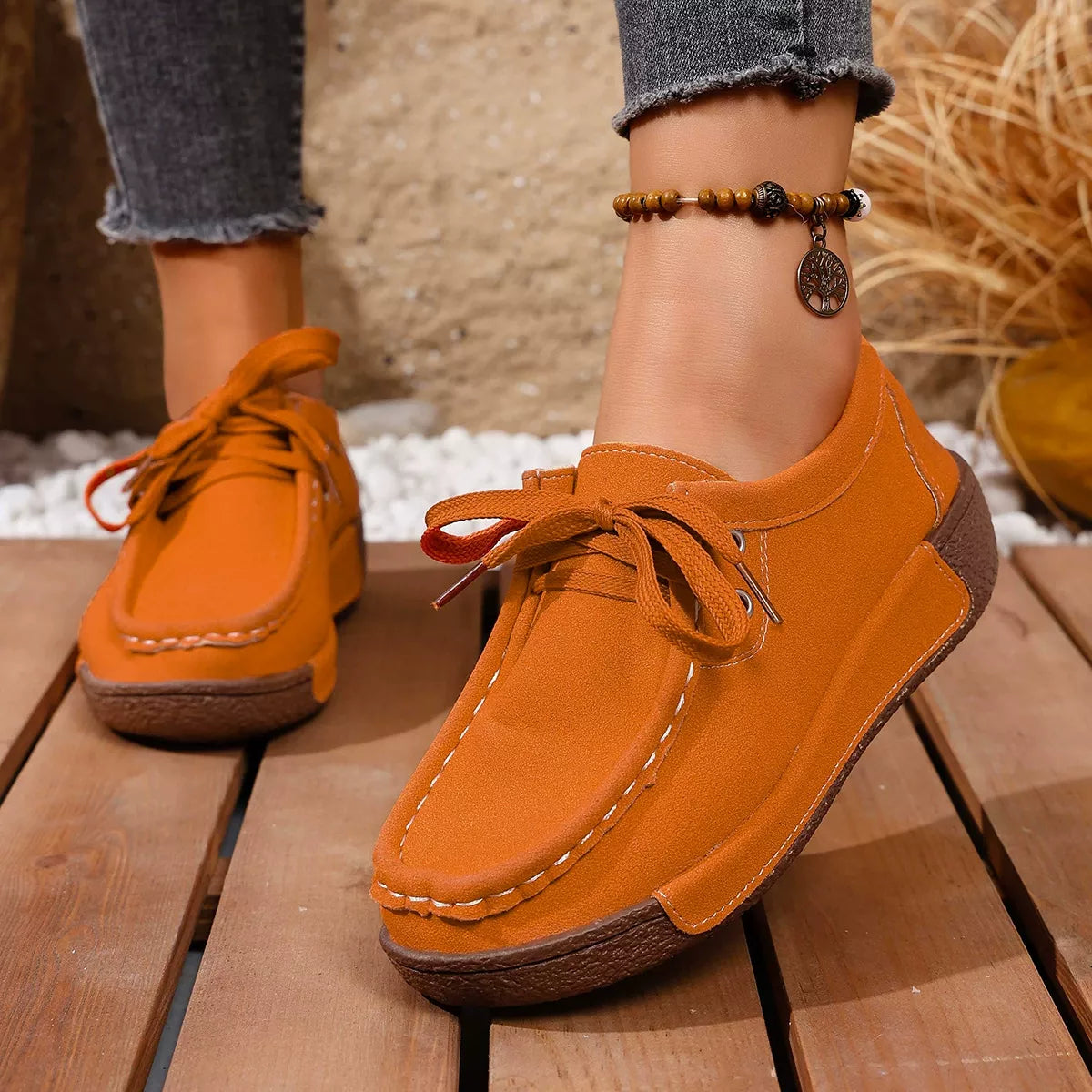 Lace-Up Casual Loafers