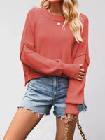 Crew Neck Dropped Shoulder Sweater