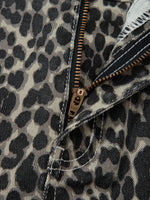 Leopard Print High Waist Barrel Jeans