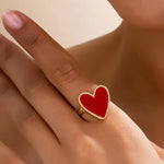 18K Gold-Plated Heart-Shaped Ring