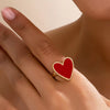 18K Gold-Plated Heart-Shaped Ring