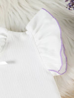 Children's Ruffle Trim Top and Flare Leg Pants Set