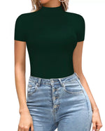 Mock Neck Short Sleeve Bodysuit