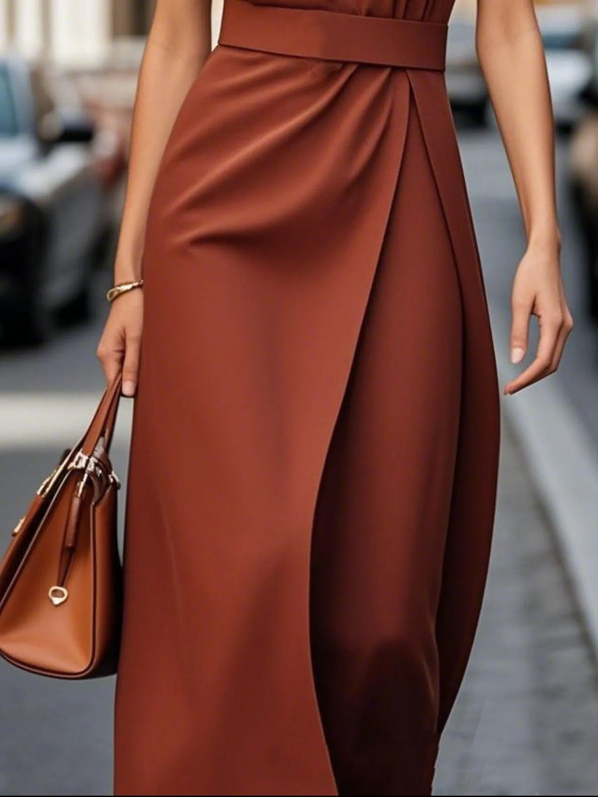Round Neck Sleeveless Midi Dress - Ladyez