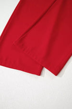 Pleated Detail Pull On High Elastic Waist Loose Straight Pants