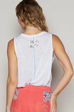 POL Floral Detail Pocket Patch Tank Top - Ladyez