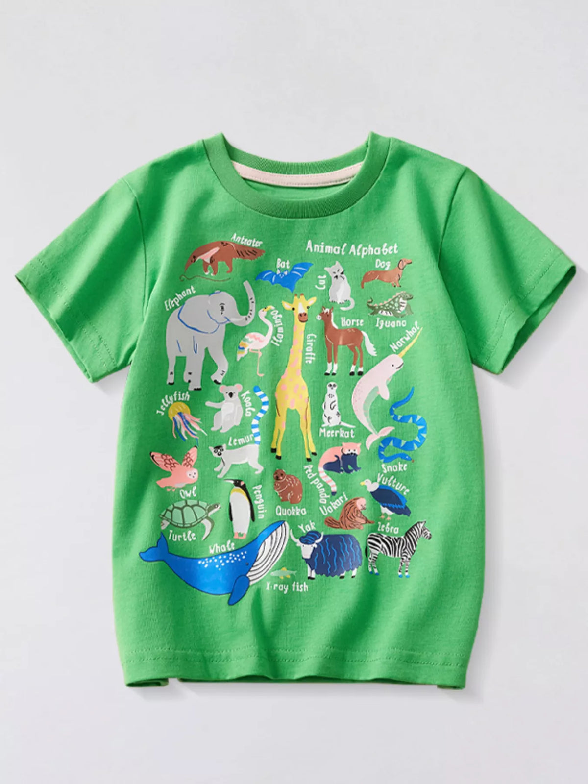 Children's Animal Graphic Short Sleeve T-Shirt