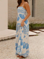 Seashell Print Spaghetti Strap Maxi Dress - Ladyez