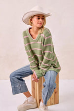 BiBi Striped Long Sleeve Sweater