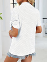 Eyelet Short Sleeve Blouse