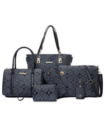 6-Piece Geometric Pattern Bag Set - Ladyez
