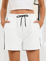 Striped Trim Drawstring Shorts