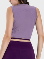 Millennia Drawstring Ruched Wide Strap Active Tank - Ladyez