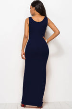 Scoop Neck Wide Strap Maxi Dress - Ladyez