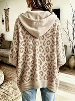 Drawstring Leopard Hooded Sweater