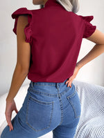 TieNeck Cap Sleeve Blouse