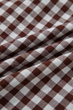 Gingham Zip-Front Midi Dress