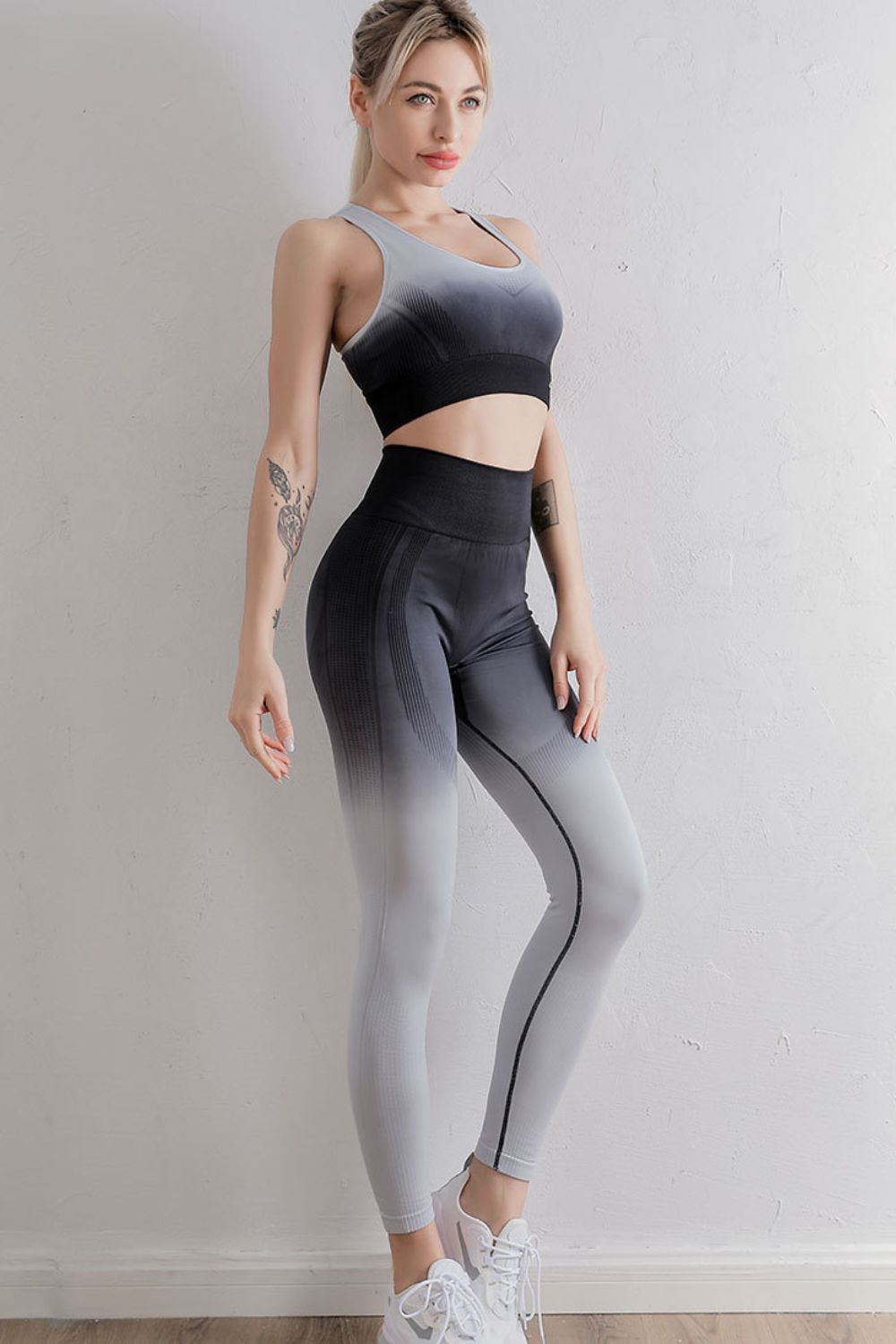 Gradient Sports Bra and Leggings Set - Ladyez