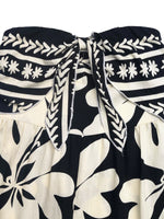 Floral Print Strapless Tie Front Wide Leg Jumpsuit