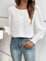 Swiss Dot Long Sleeve Blouse