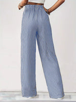 Striped High-Waisted Wide Leg Pants
