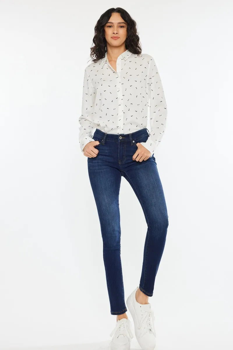 Kancan Mid Rise Super Skinny Jeans - Ladyez
