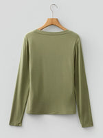 Solid Color Long Sleeve Fitted Top