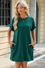 Florira Short Sleeve Mini Dress with Pockets - Ladyez