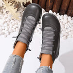 Lace-Up Faux Leather Ankle Boots