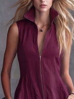 Full Size High-Low Ruffled Zip Front Dress Plus Size