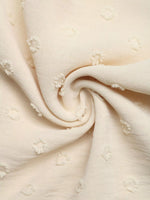 Swiss Dot Ruffled Button-Down Shirt