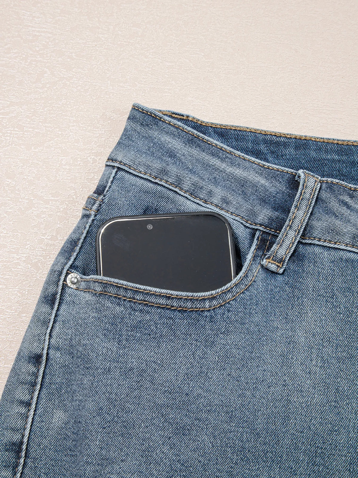 Distressed Ankle-length Straight Jeans - Ladyez