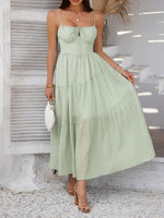 Devine Smocked Tiered Maxi Cami Dress - Ladyez