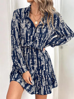 Ruffled Hem Long Sleeve Mini Dress