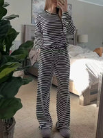 Striped Long Sleeve Top and Pants Set