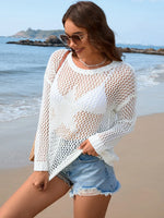 Openwork Dropped Shoulder Cover Up - Ladyez