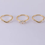 1 Carat Moissanite 925 Sterling Silver 3pcs Ring Set - Ladyez