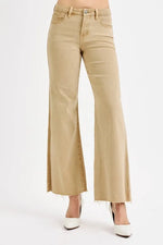 RISEN Full Size Raw Hem Wide Leg Jeans Plus Size - Ladyez