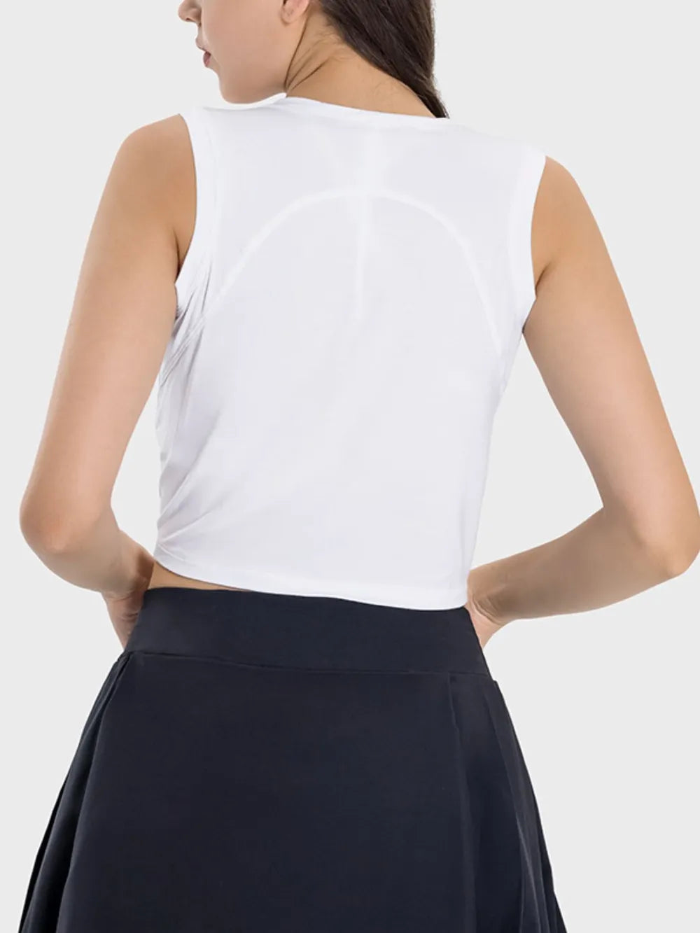 Millennia Drawstring Ruched Wide Strap Active Tank - Ladyez