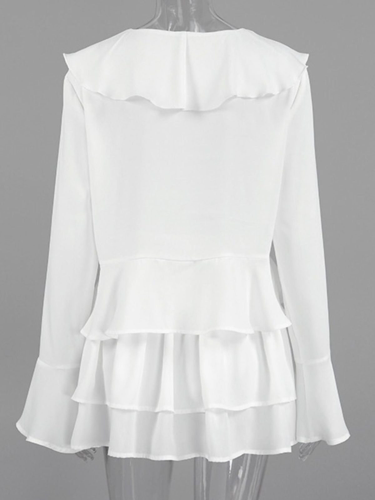 Ruffle Trim Top and Skirt Two-Piece Set