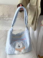 Cute Bear Applique Crossbody Bag