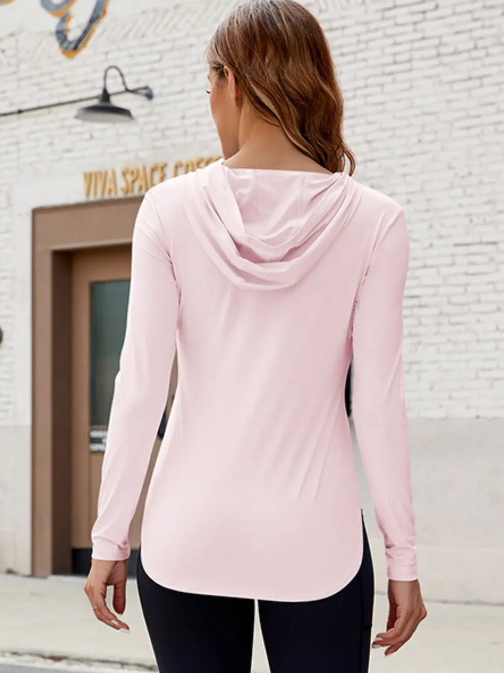 Long Sleeve Hooded Active Top - Ladyez